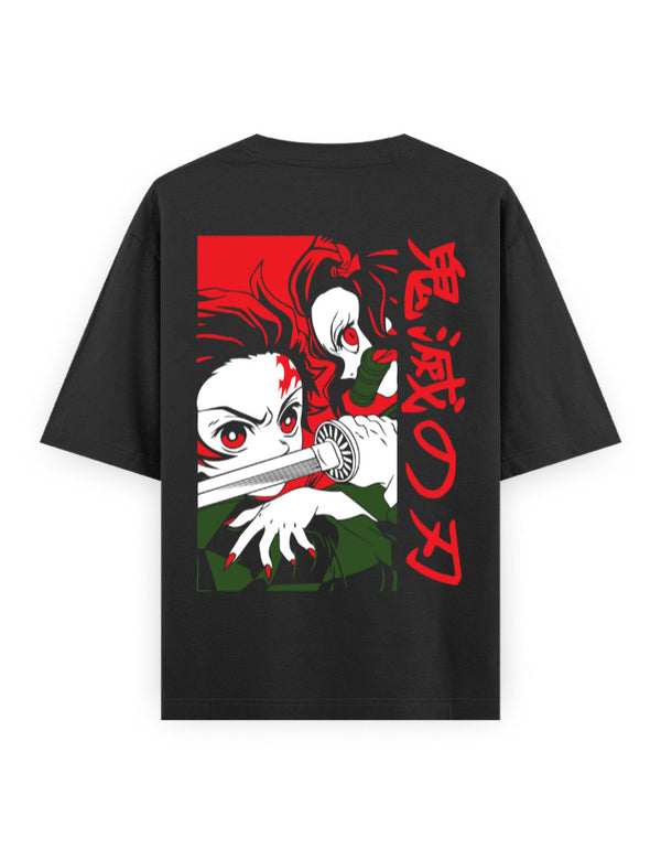 Anime Duo Graphic T-Shirt – Bold Sword Art Streetwear Design