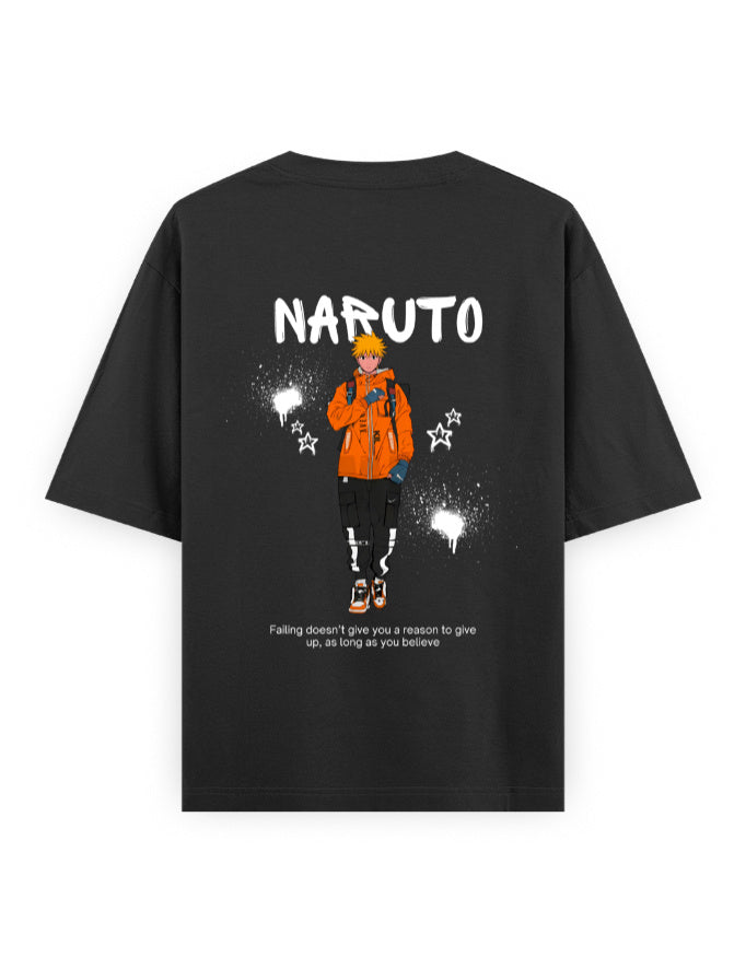 Believe in Yourself Tee – Naruto Uzumaki Oversized Anime Back Print
