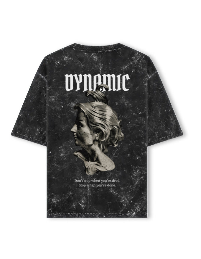 Men’s Oversized Green Acid Wash Graphic T-Shirt – Dynamic Vintage Streetwear Tee