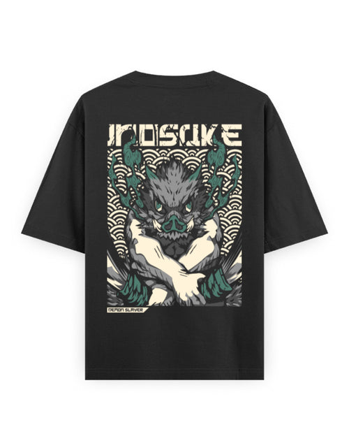 Inosuke Beast Mode Oversized Anime T-Shirt Bold Back Graphic