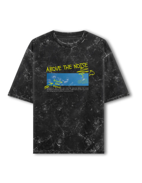 Men’s Oversized Acid Wash Graphic T-Shirt – Above The Noise Streetwear Tee