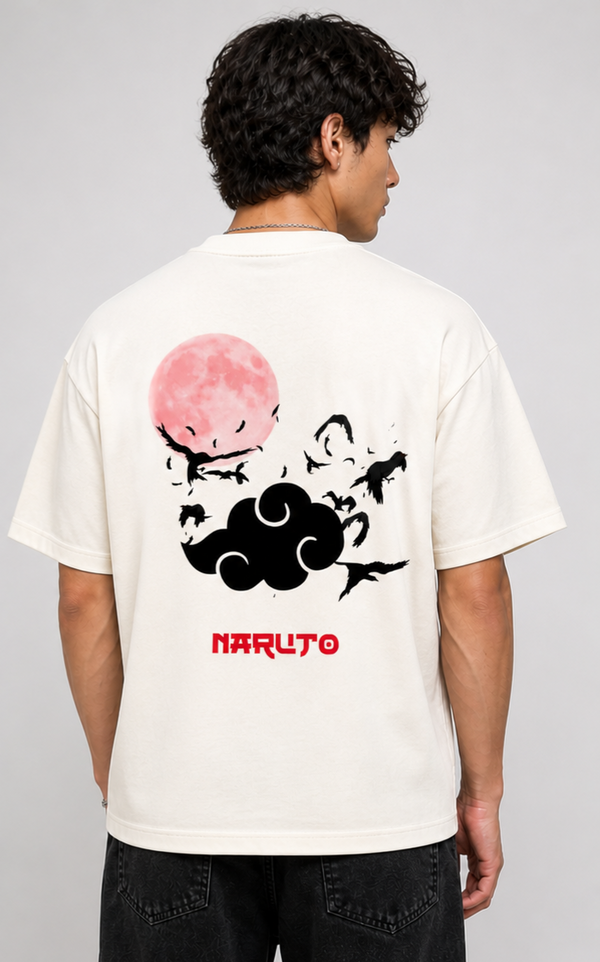 Shadow Moon Aesthetic Tee - Naruto Inspired Back Print
