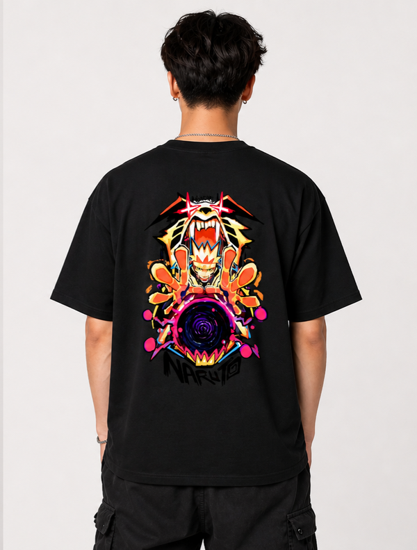 Naruto Uzumaki Rage Mode Back Print T-Shirt - Anime Streetwear Oversized Tee